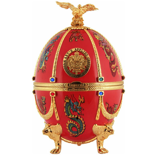Премиум водка Императорская коллекция Графин Яйцо (красного цвета с драконами и птицами)