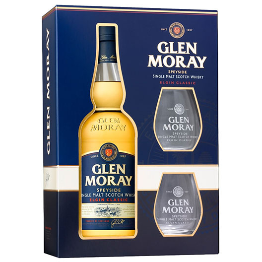 Виски "Glen Moray" Elgin Classic в наборе с бокалами